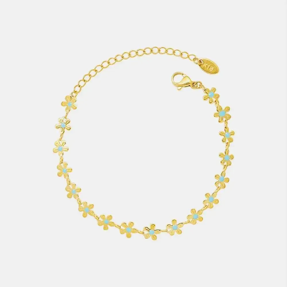 Titanium Drip-Oil Flower Bracelet