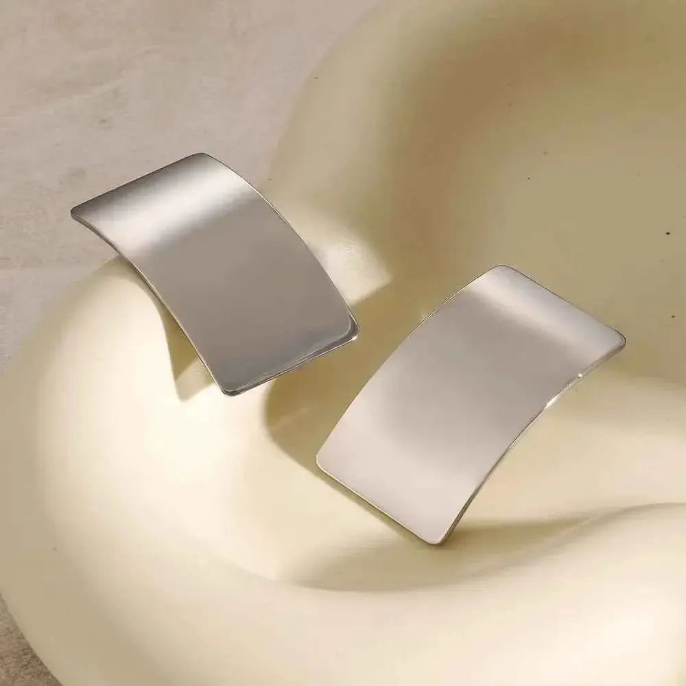 Sleek Rectangle Stainless Earrings