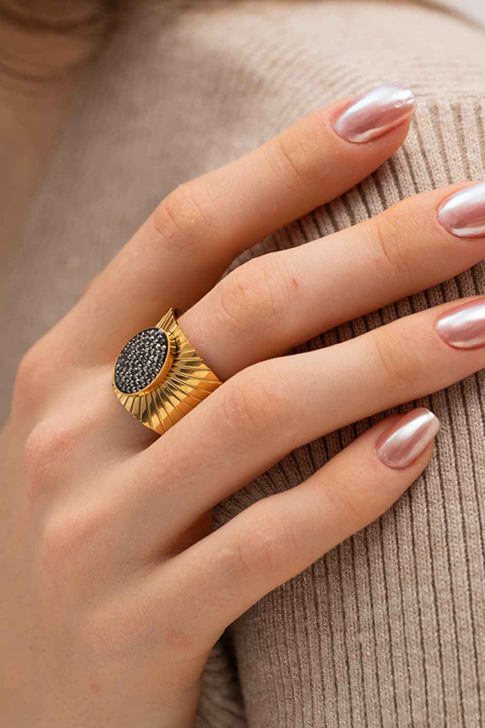 Wide Band Stainless Steel Ring
