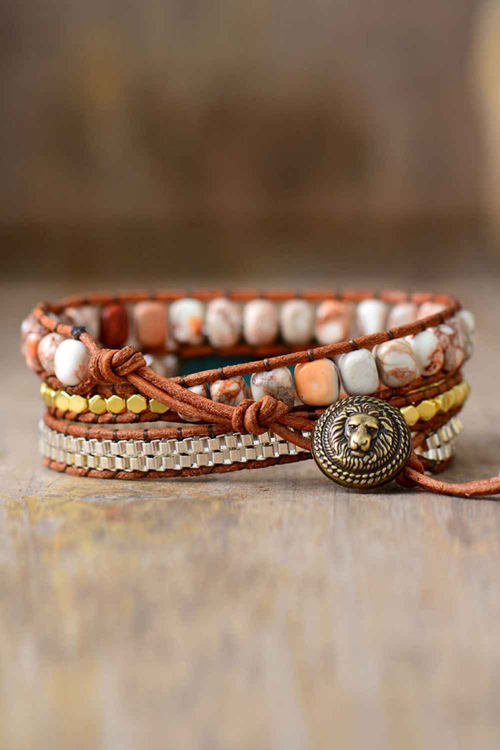 Handmade Copper Gemstone Wristband