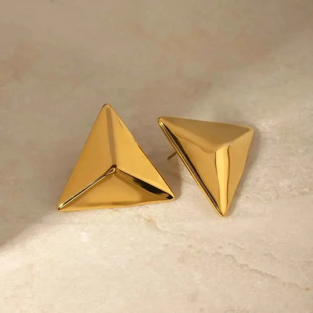 3D Triangle Stainless Steel Earrings