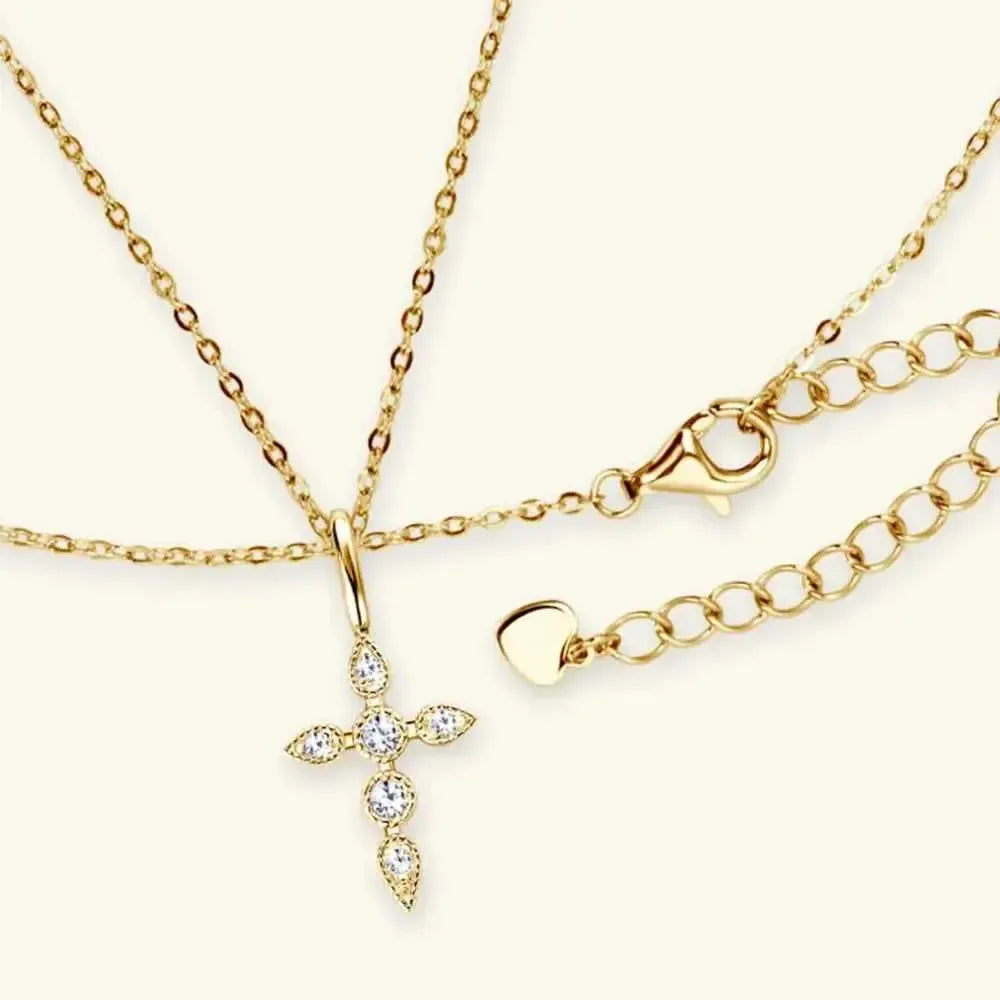 Sterling Silver Moissanite Cross Pendant