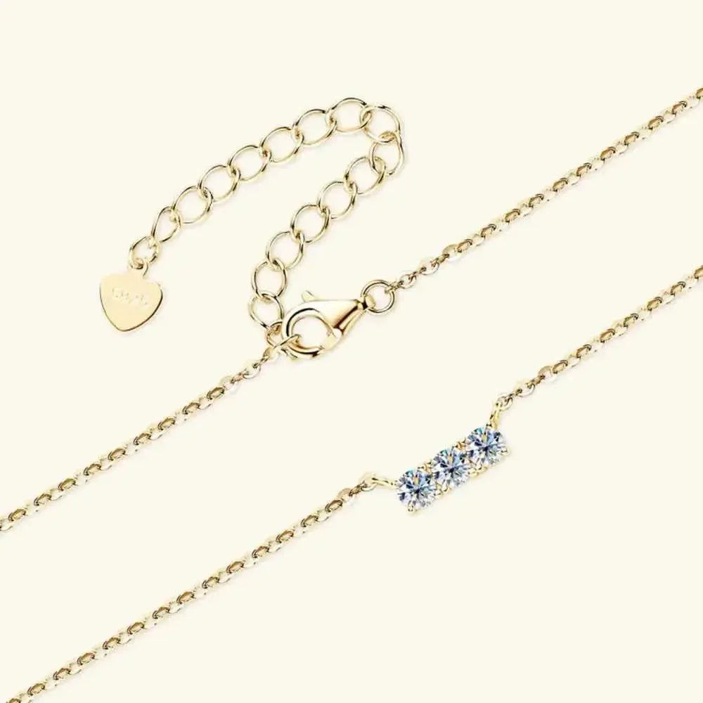 Moissanite Bar Pendant Necklace