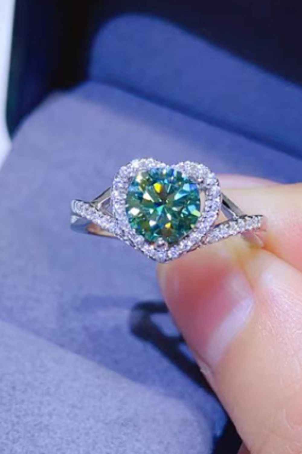 Romantic Moissanite Heart Ring