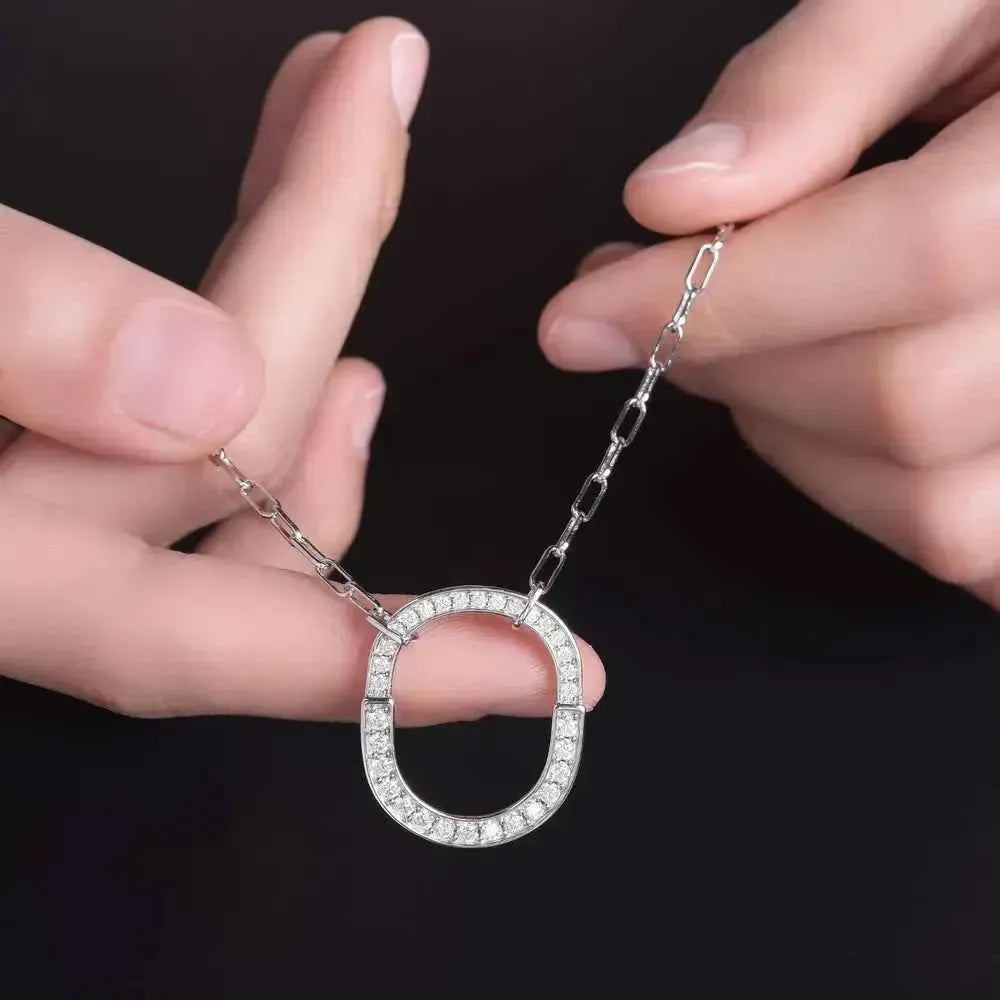 Classic Sterling Silver Moissanite Pendant