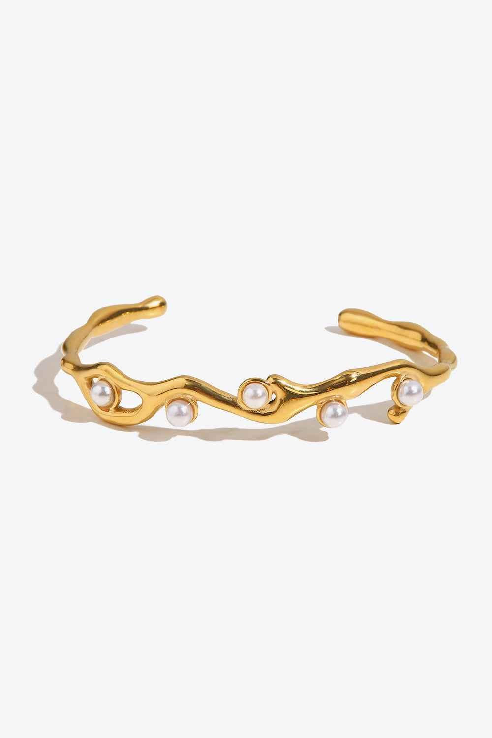 Synthetic Pearl Cuff Bangle