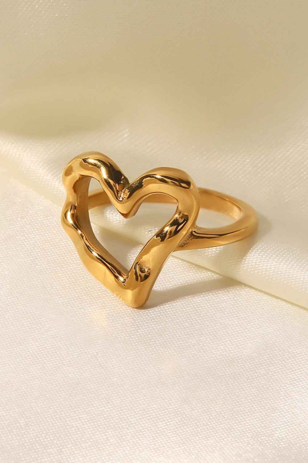 Gold Heart-Shaped Ring for Women