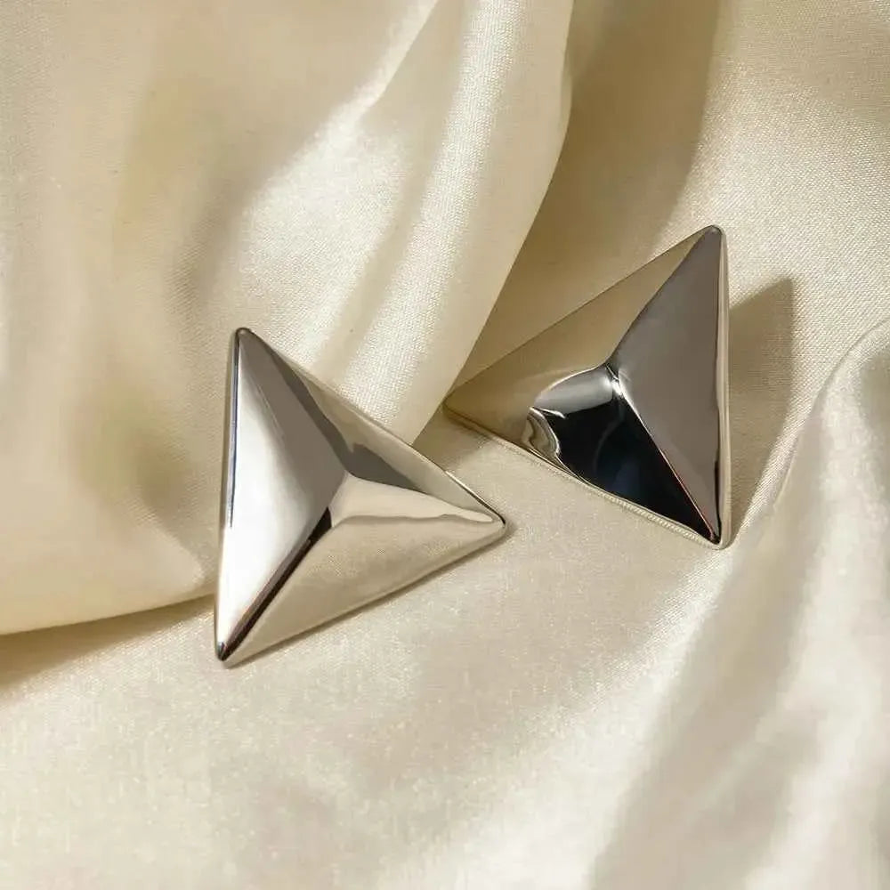 3D Triangle Stainless Steel Earrings