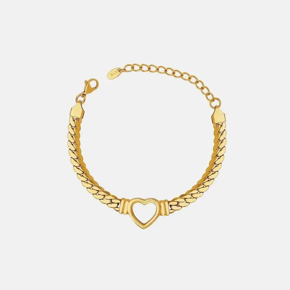Titanium Heart Cutout Bracelet