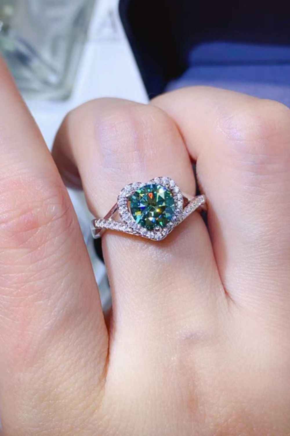 Romantic Moissanite Heart Ring