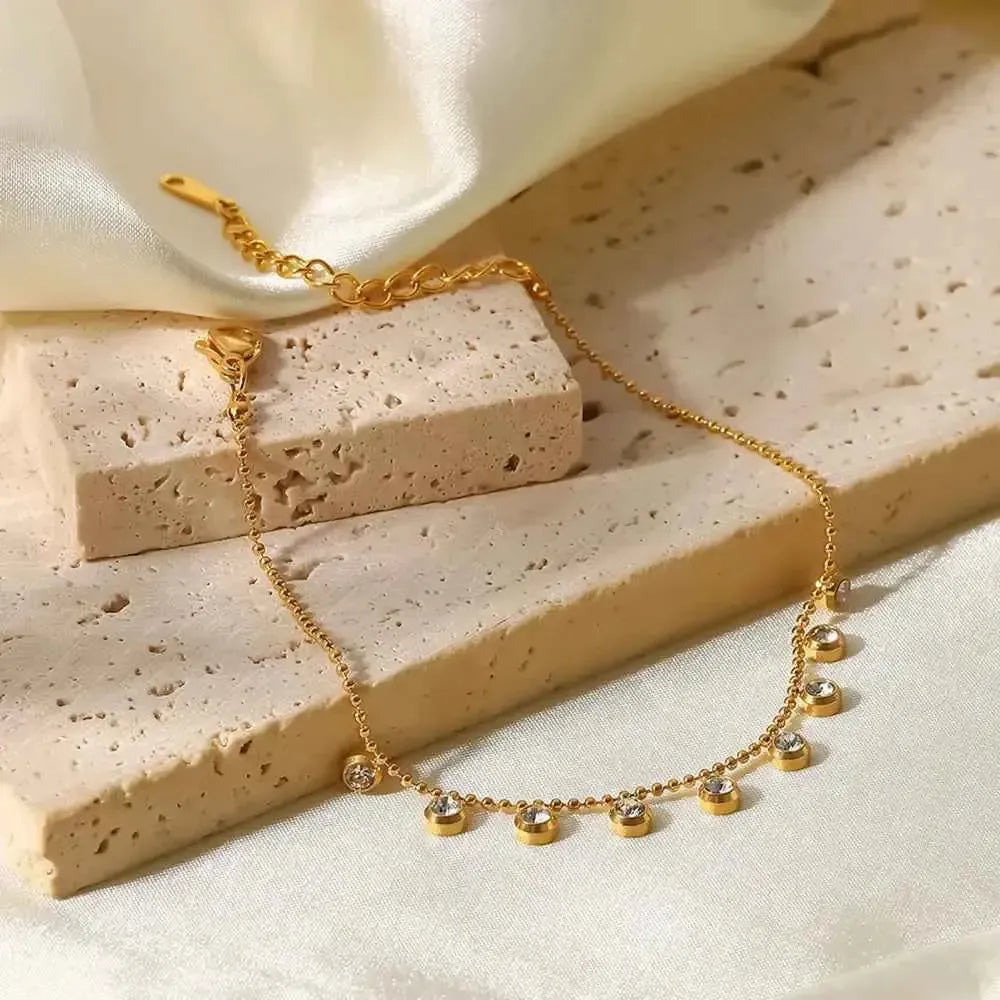 Gold-Plated Zircon Stainless Steel Bracelet