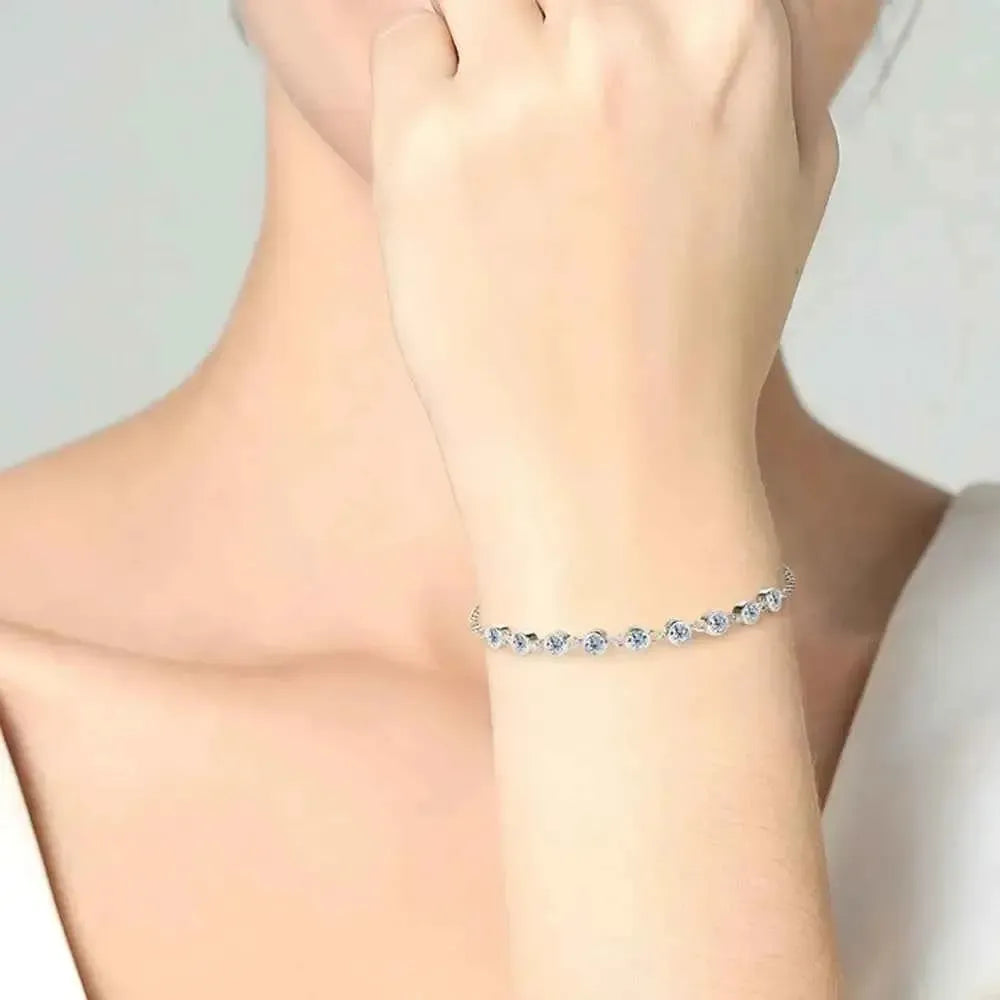 Sterling Silver Moissanite Bracelet