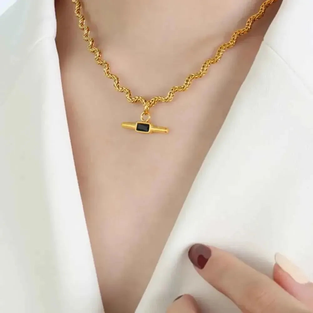 Glass Cone Pendant Necklace