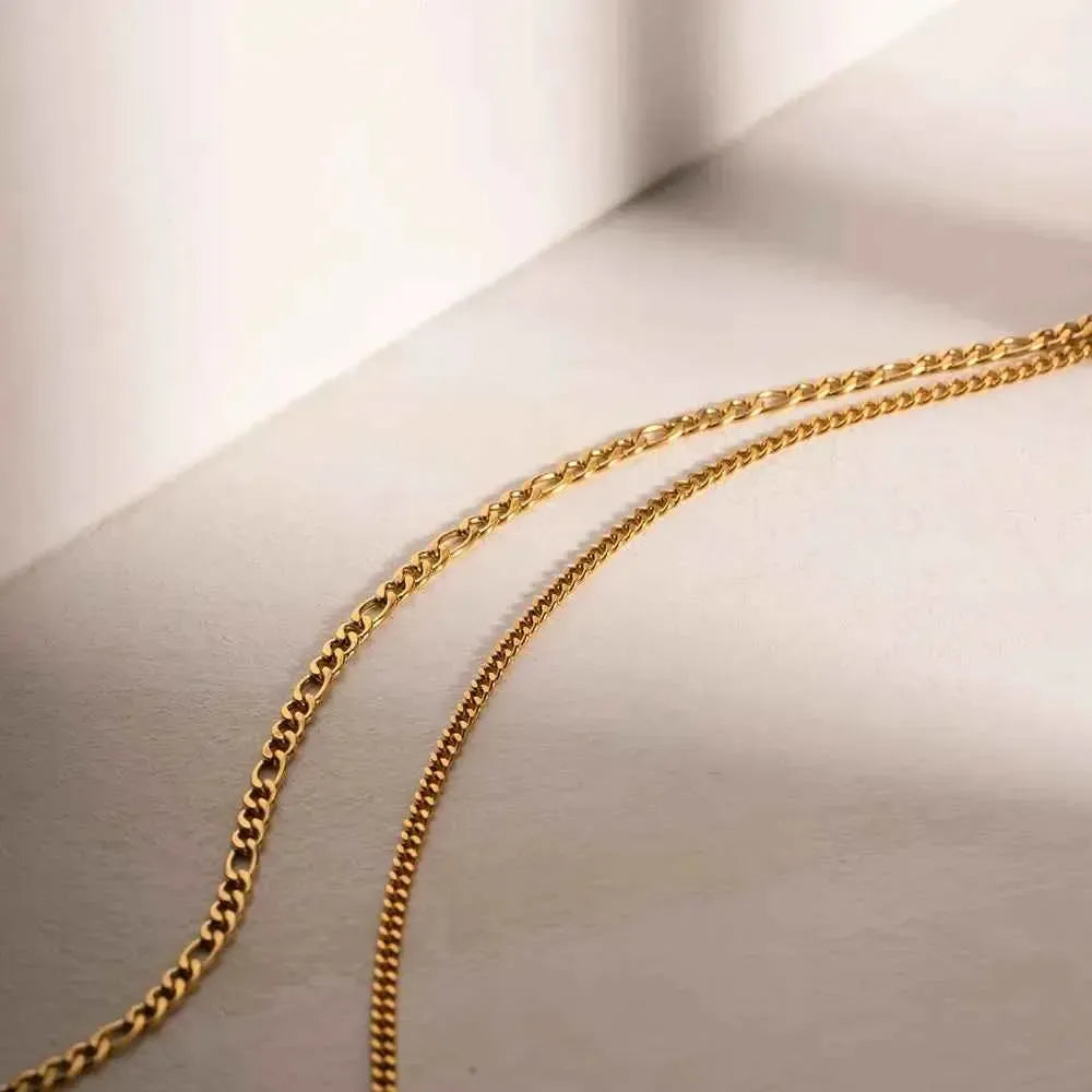 Lightweight Gold Double Layer Necklace