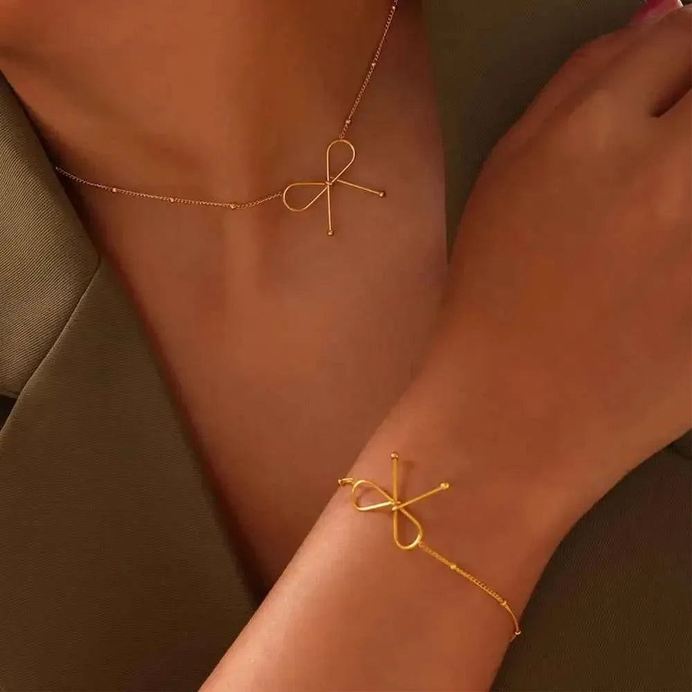 Modern Metal Bow Bracelet