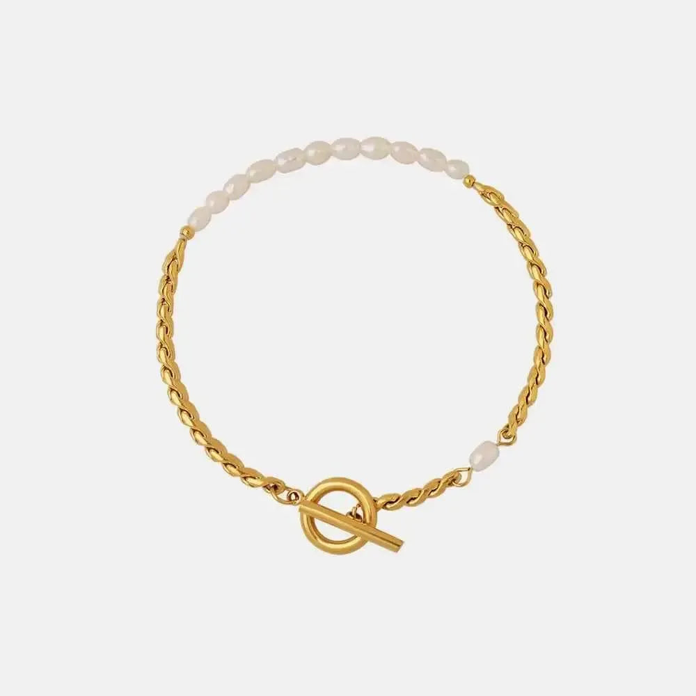Layered Pearl Titanium Wrist Jewelry