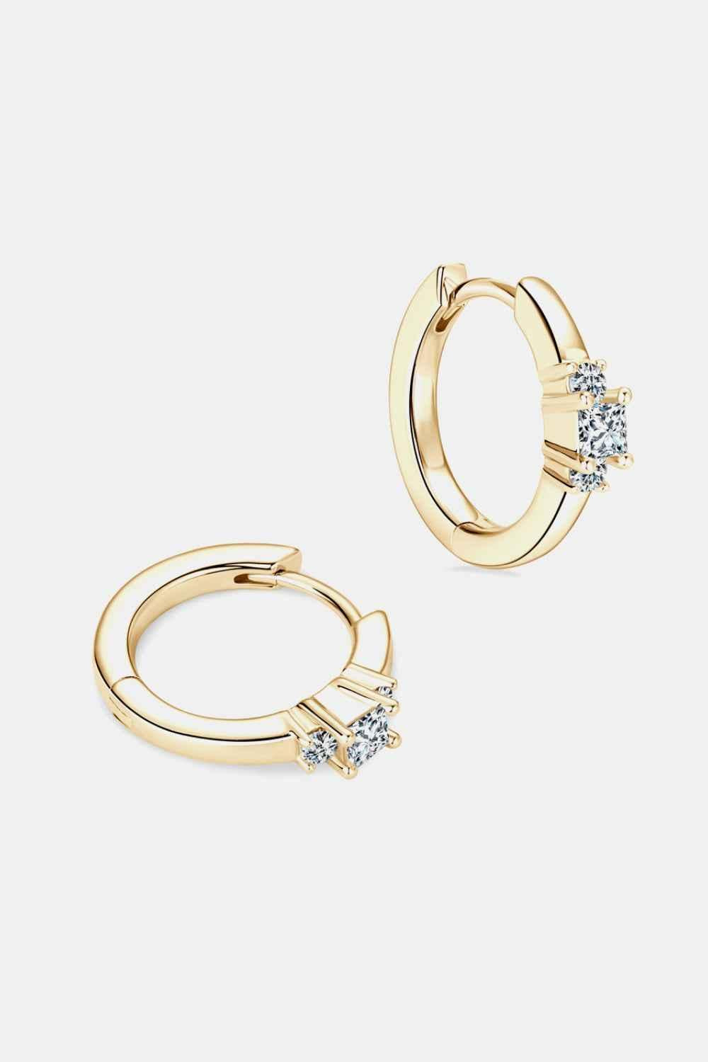 Dazzling Silver Moissanite Huggies