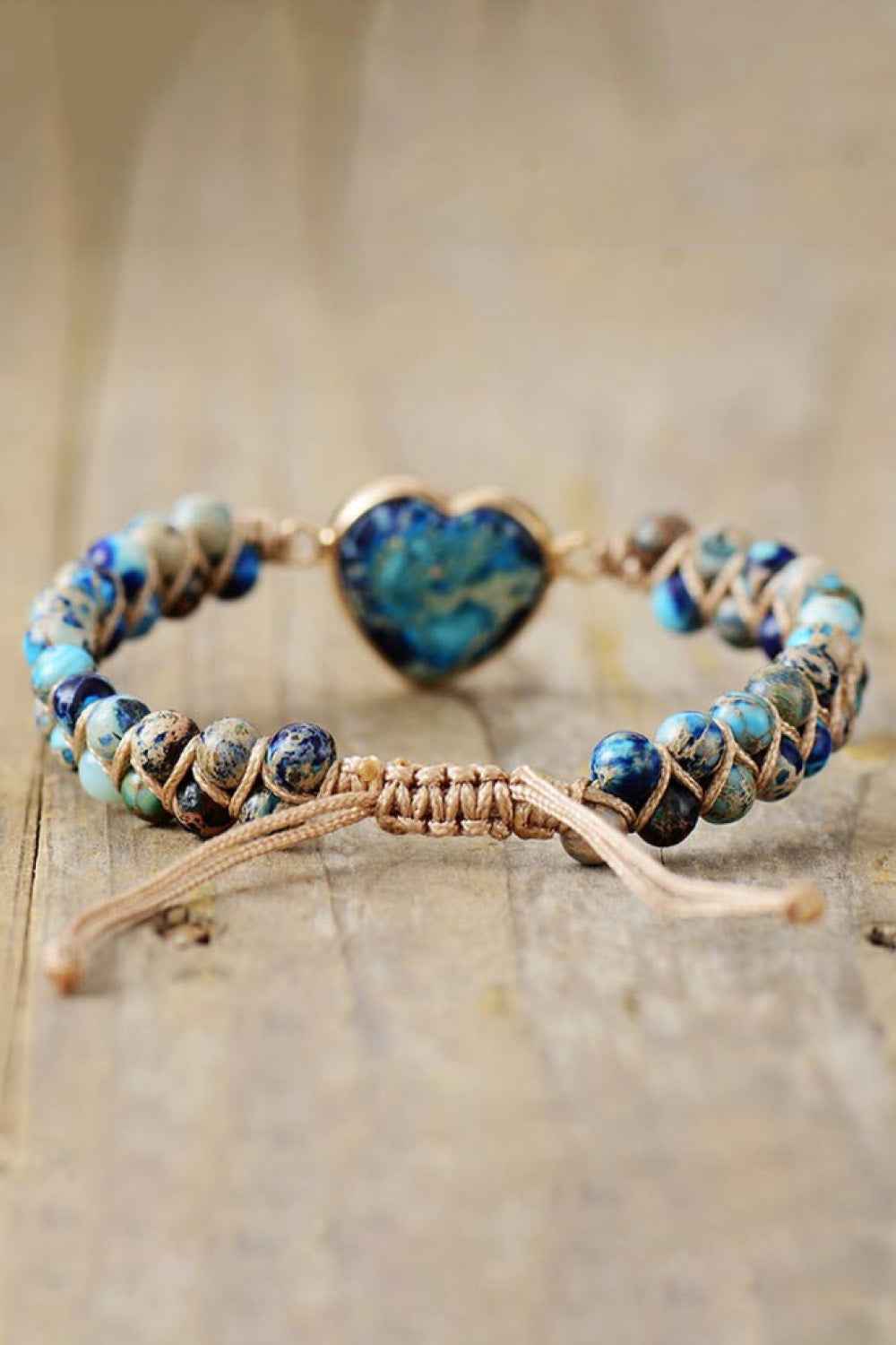Heart-Shaped Natural Stone Bracelet