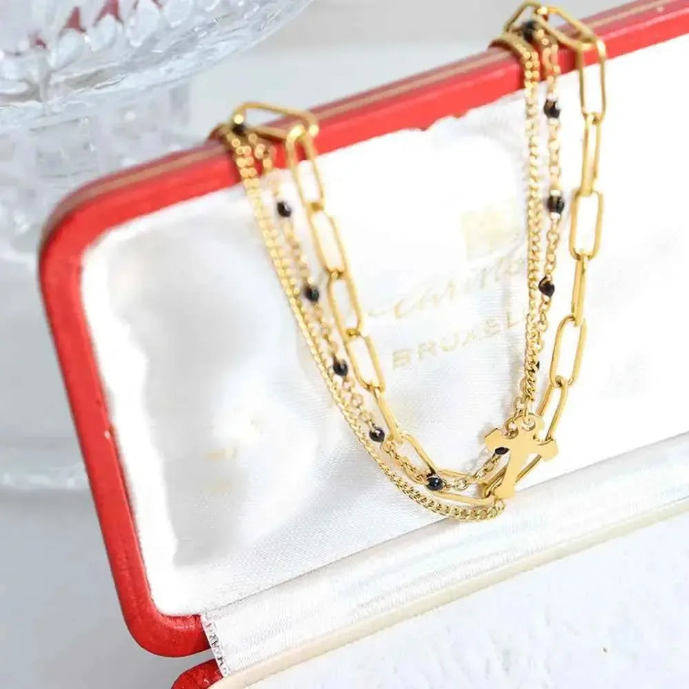 Modern Three-Strand Metal Bracelet