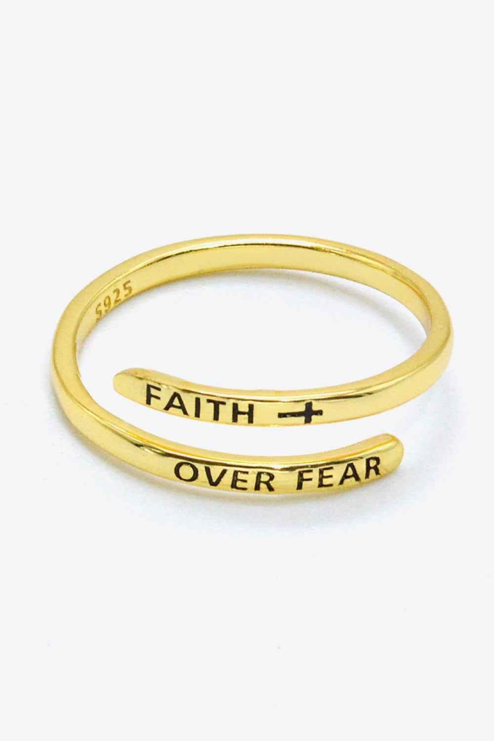 FAITH OVER FEAR Motivational Inspirational Ring