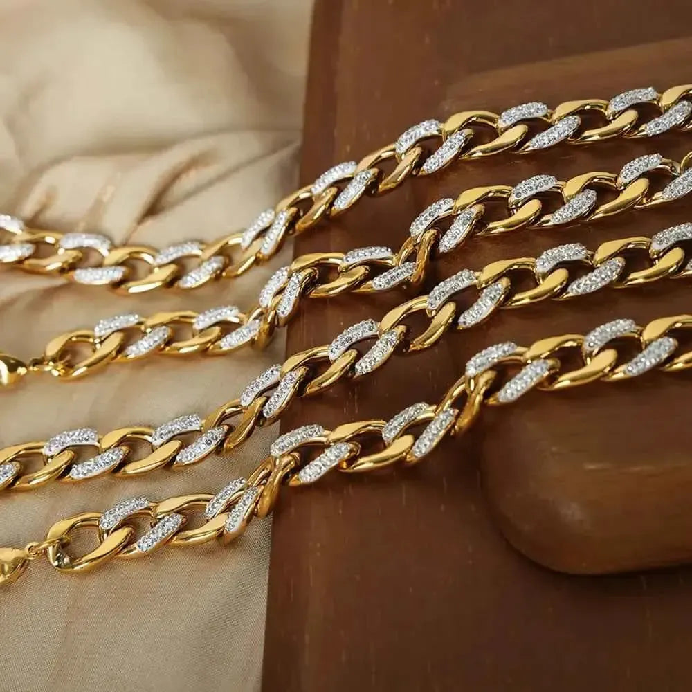 Chunky Zircon Titanium Steel Chain