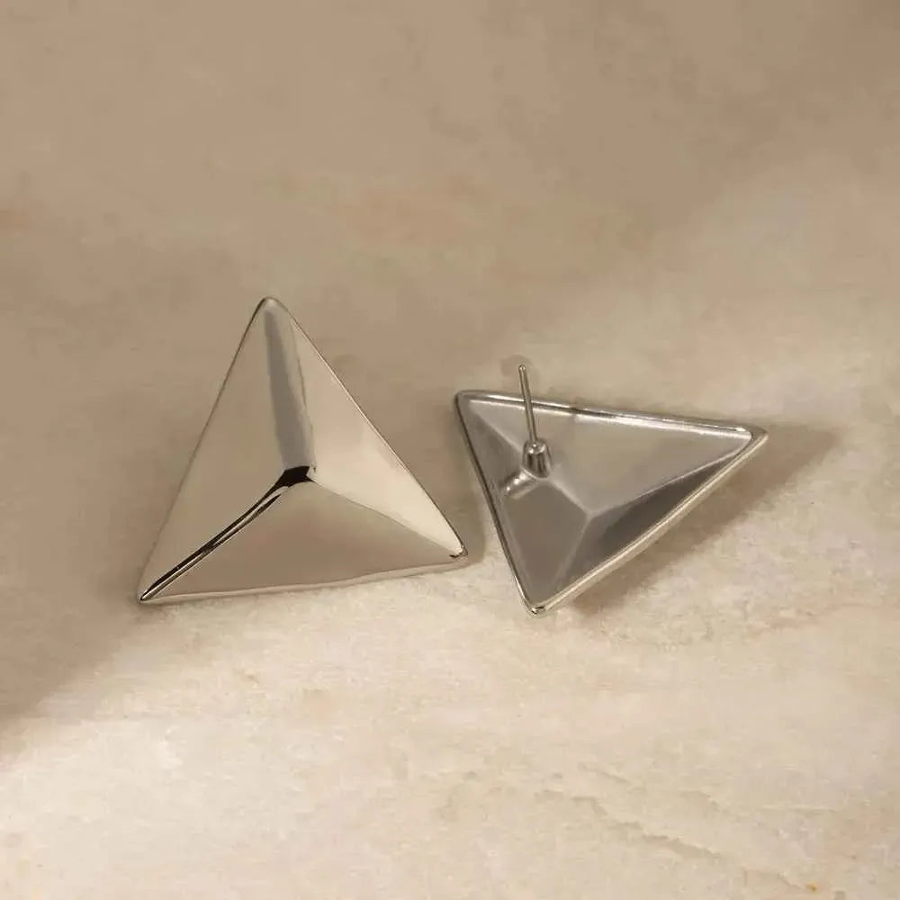 3D Triangle Stainless Steel Earrings