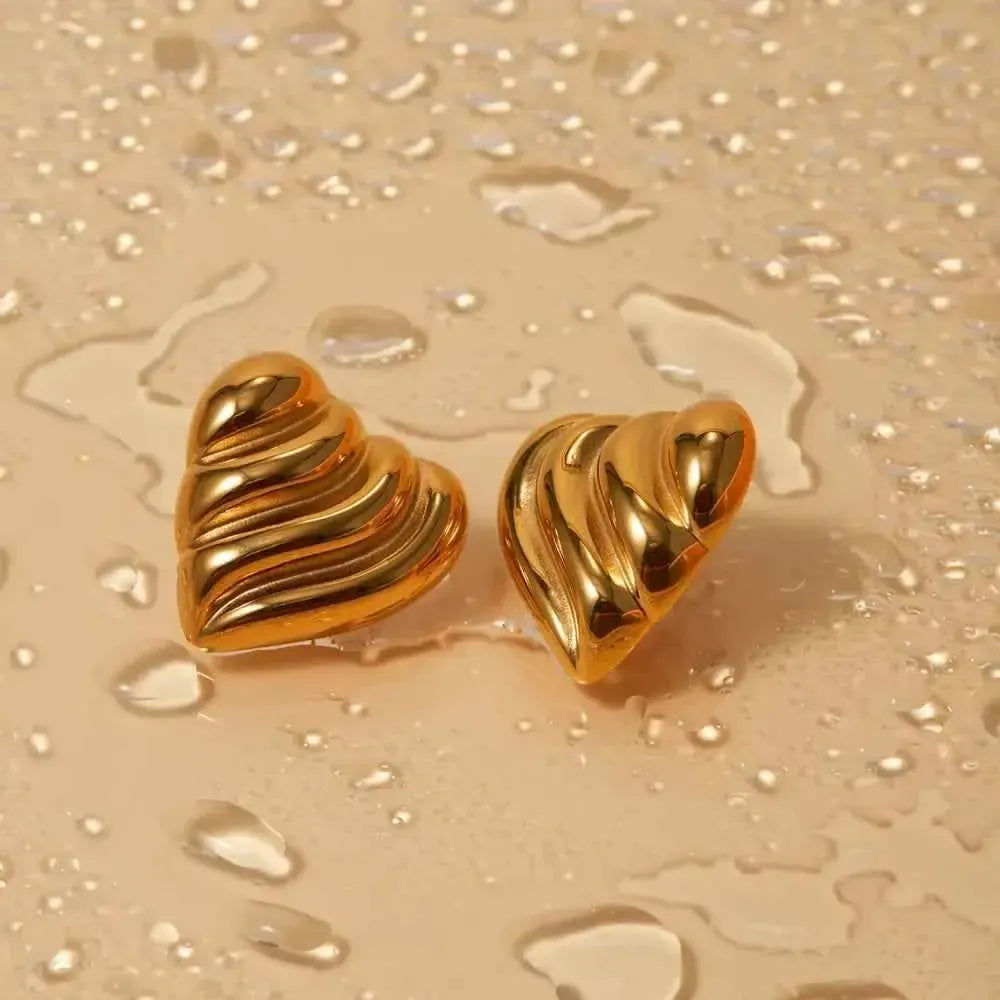 Cute & Sleek Heart Studs
