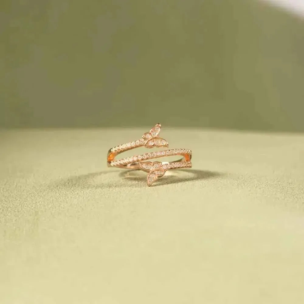 Butterfly Ring – 925 Silver Zircon Sparkle