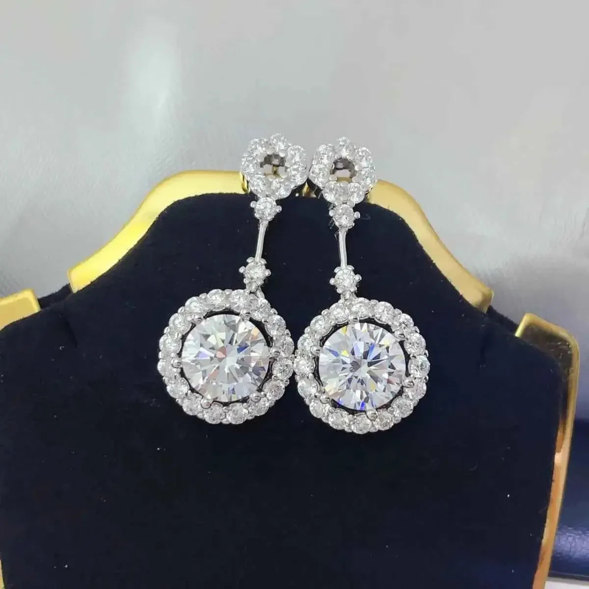 4 Carat Crystal Halo Earrings