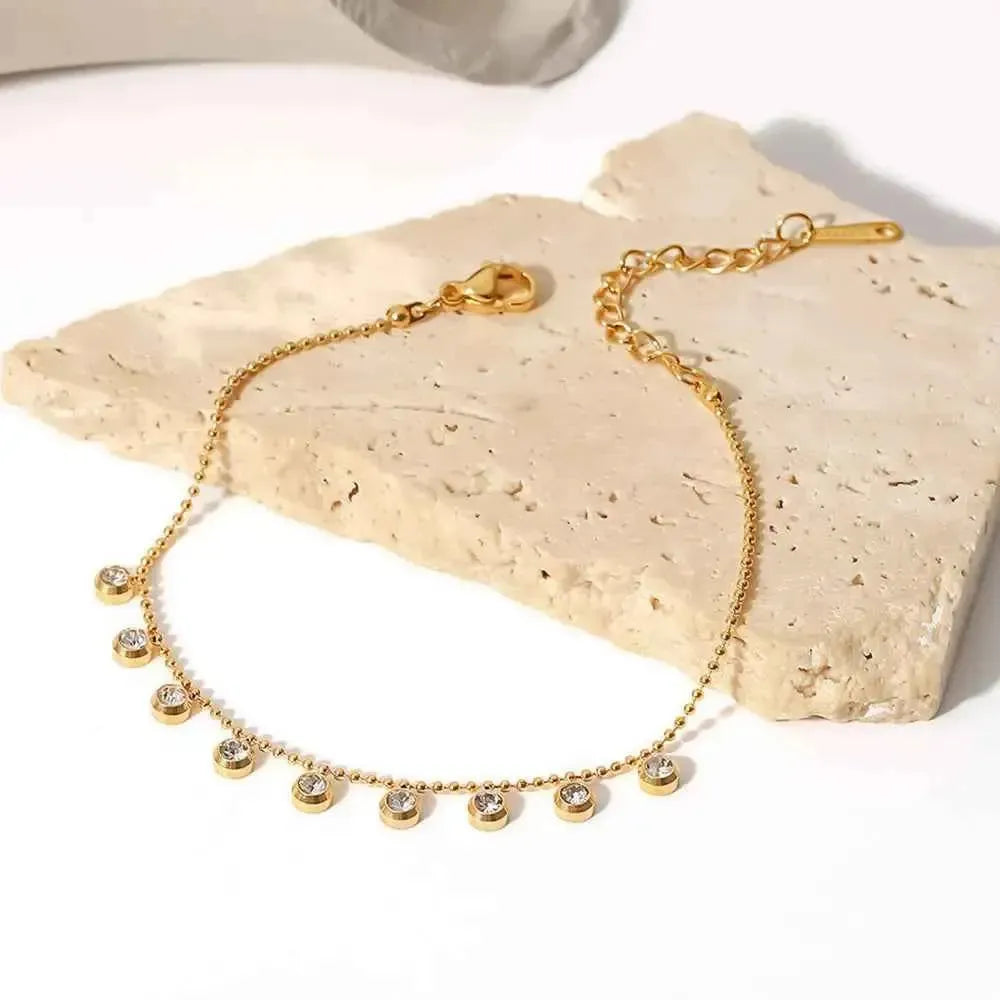 Gold-Plated Zircon Stainless Steel Bracelet