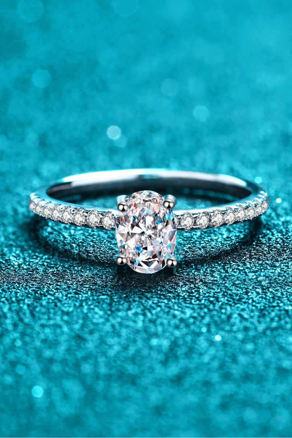 1 Carat Moissanite Silver Ring