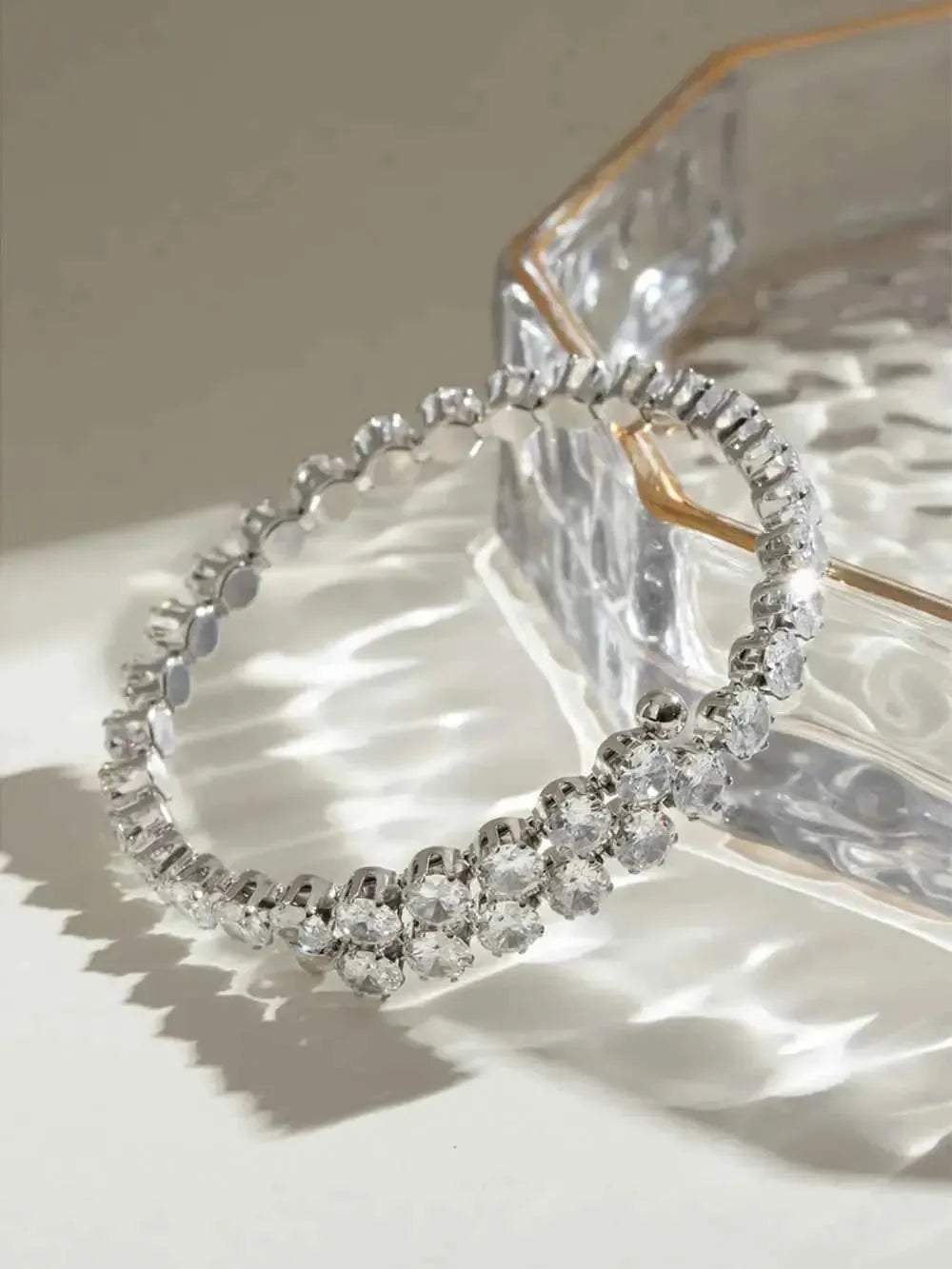 Dainty Zircon Accent Gold Bracelet
