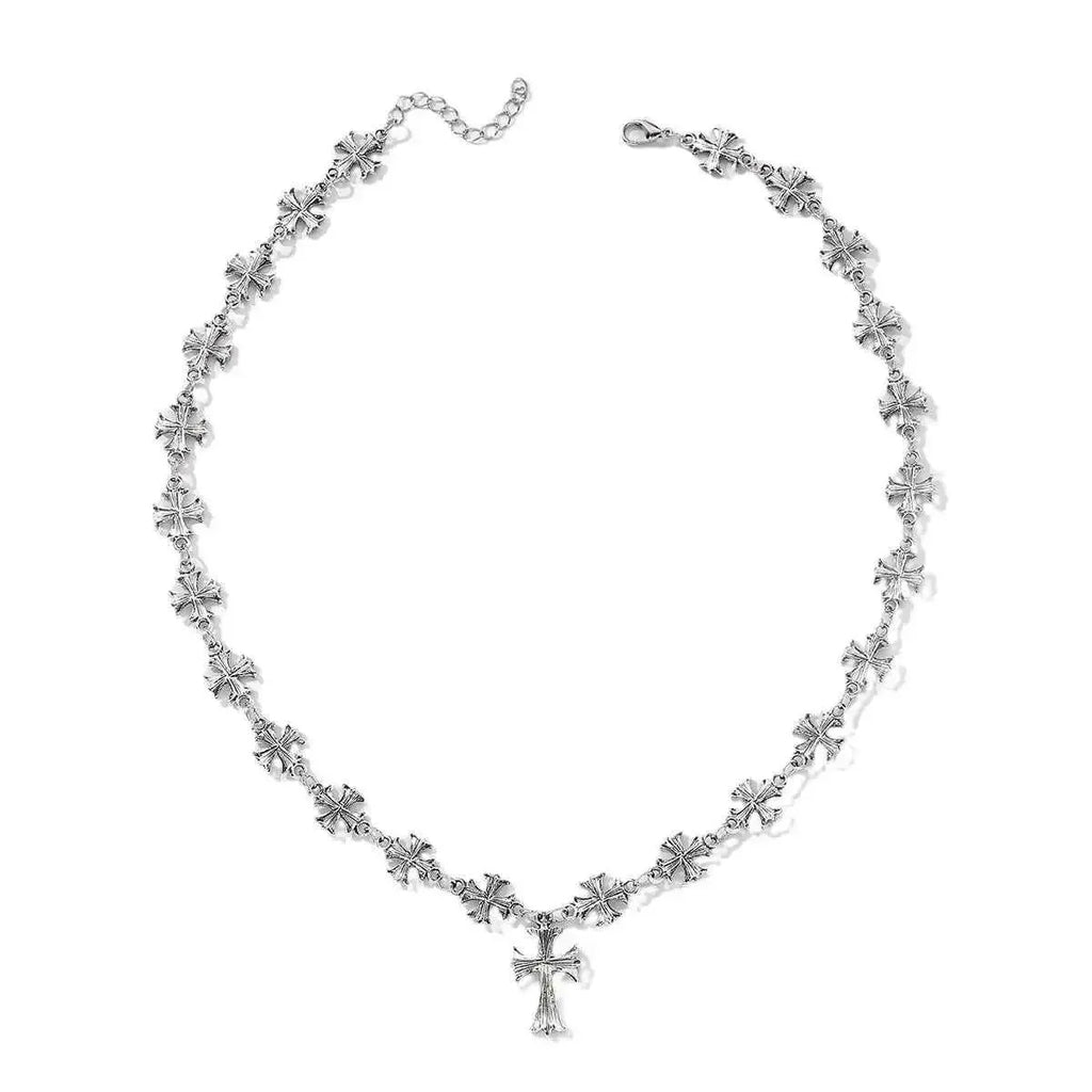 Elegant Alloy Cross Pendant Necklace
