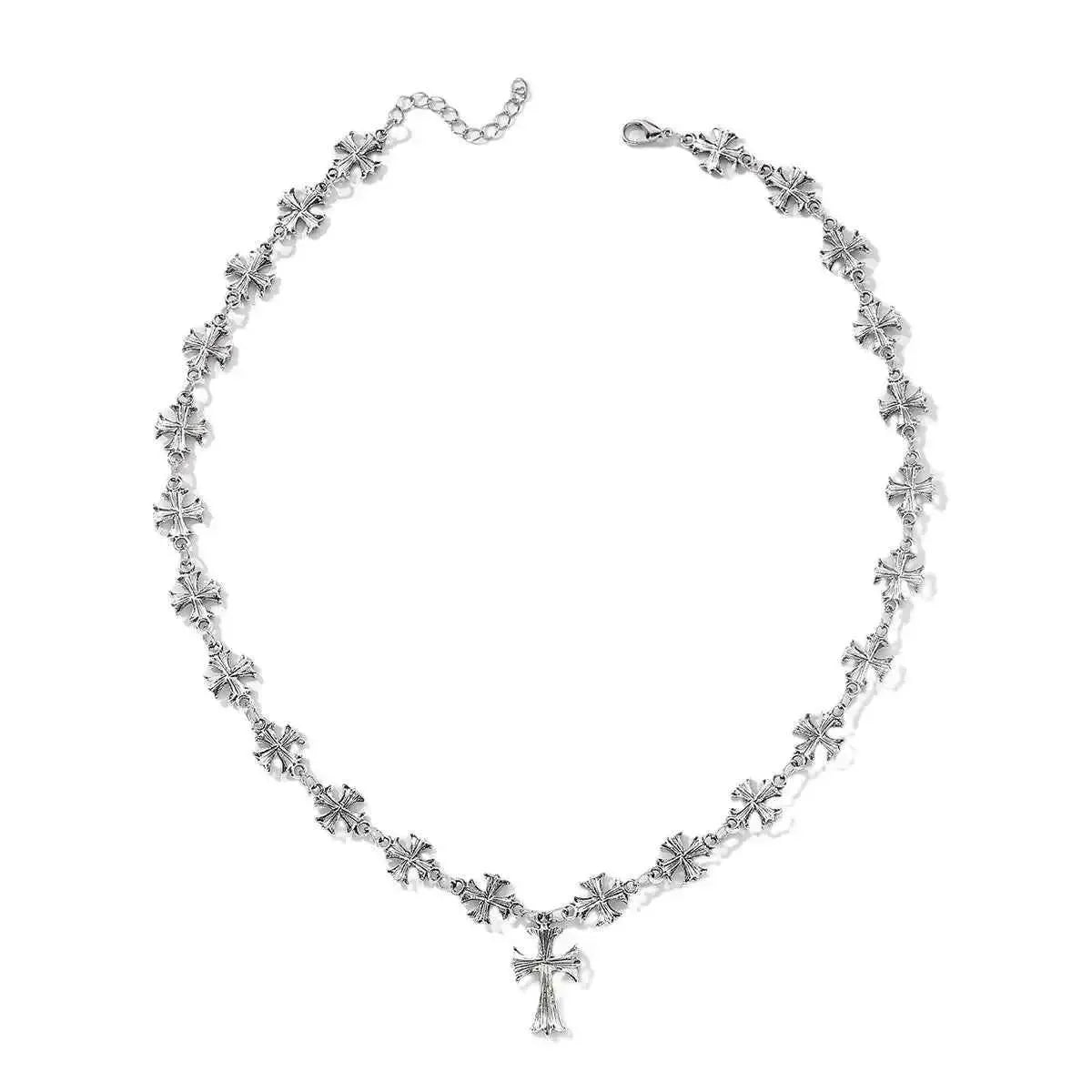 Elegant Alloy Cross Pendant Necklace