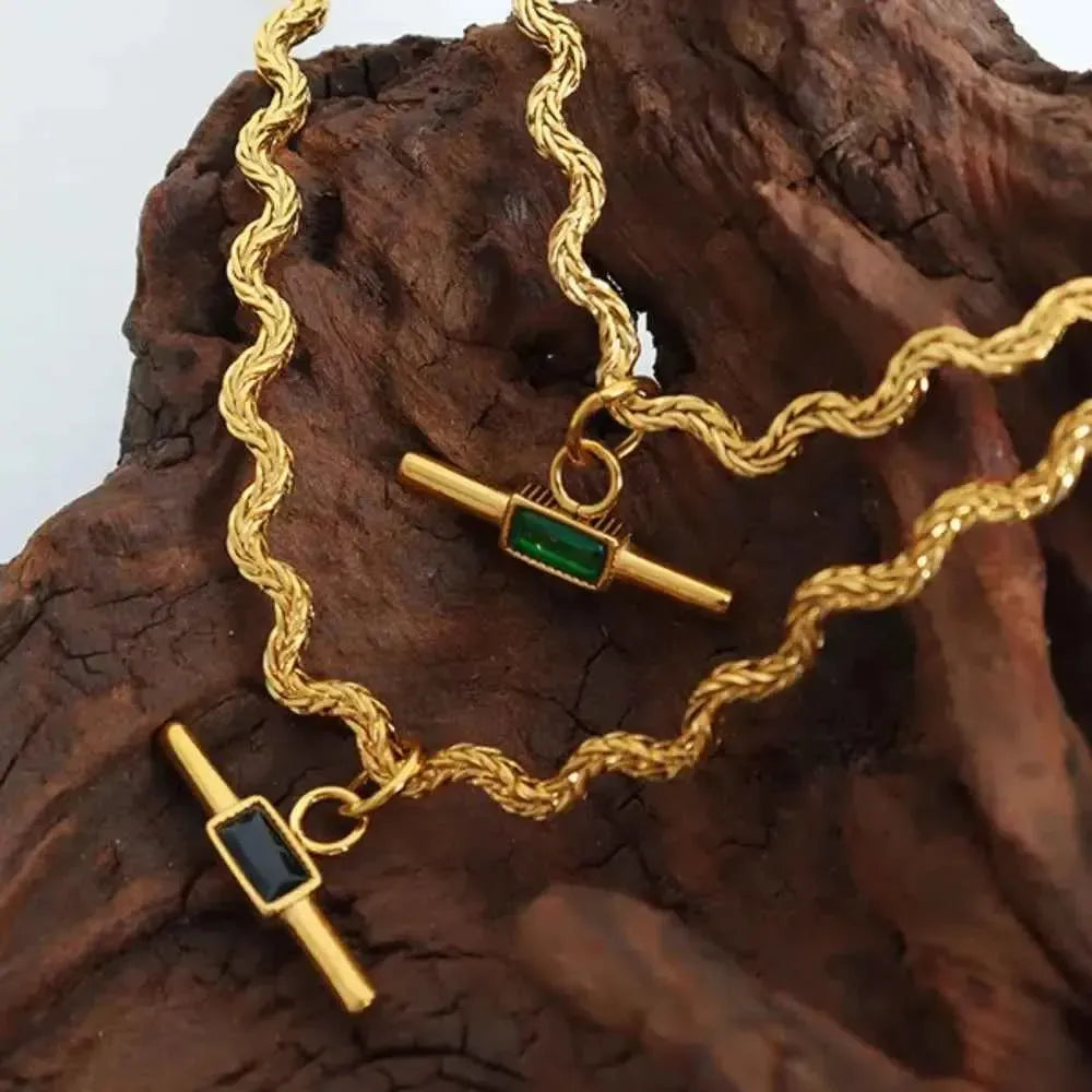 Glass Cone Pendant Necklace