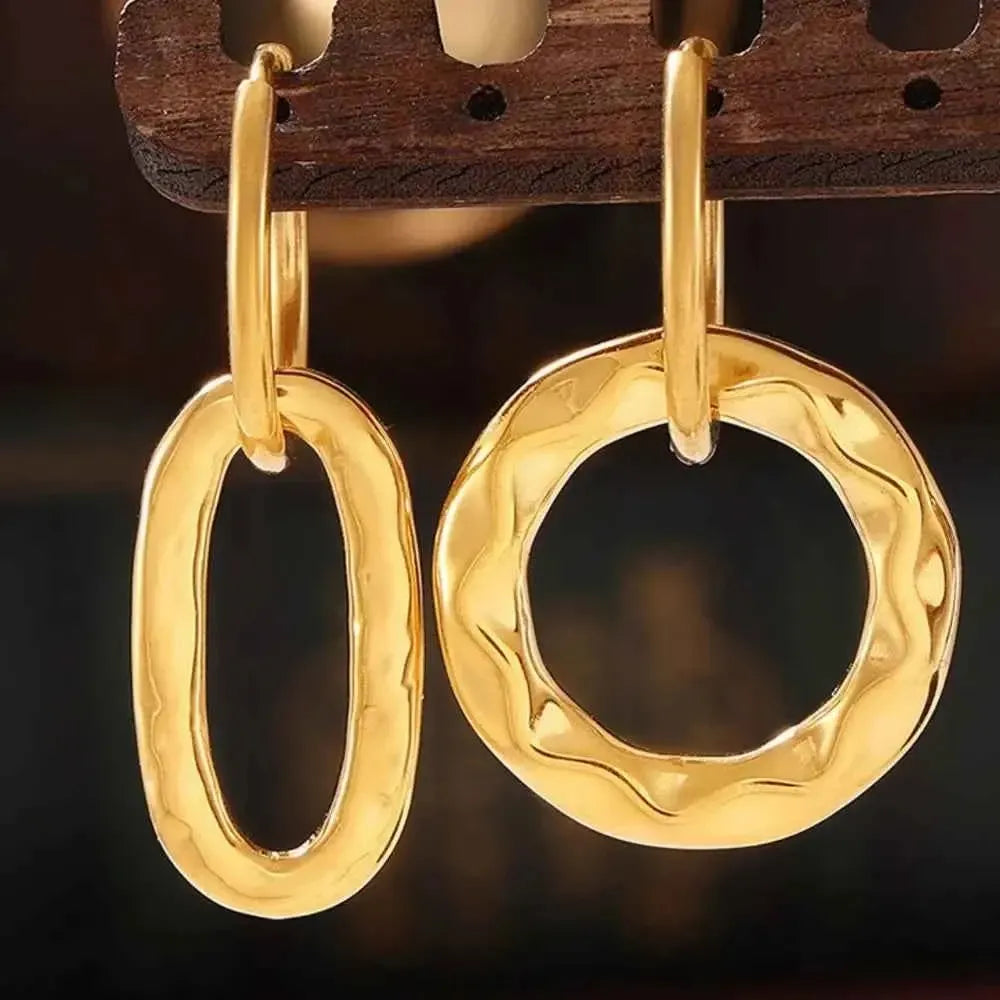 Polished Circular Gold Hoops