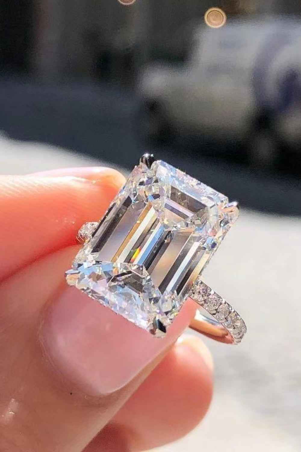 5 Carat Brilliant Moissanite Engagement Ring