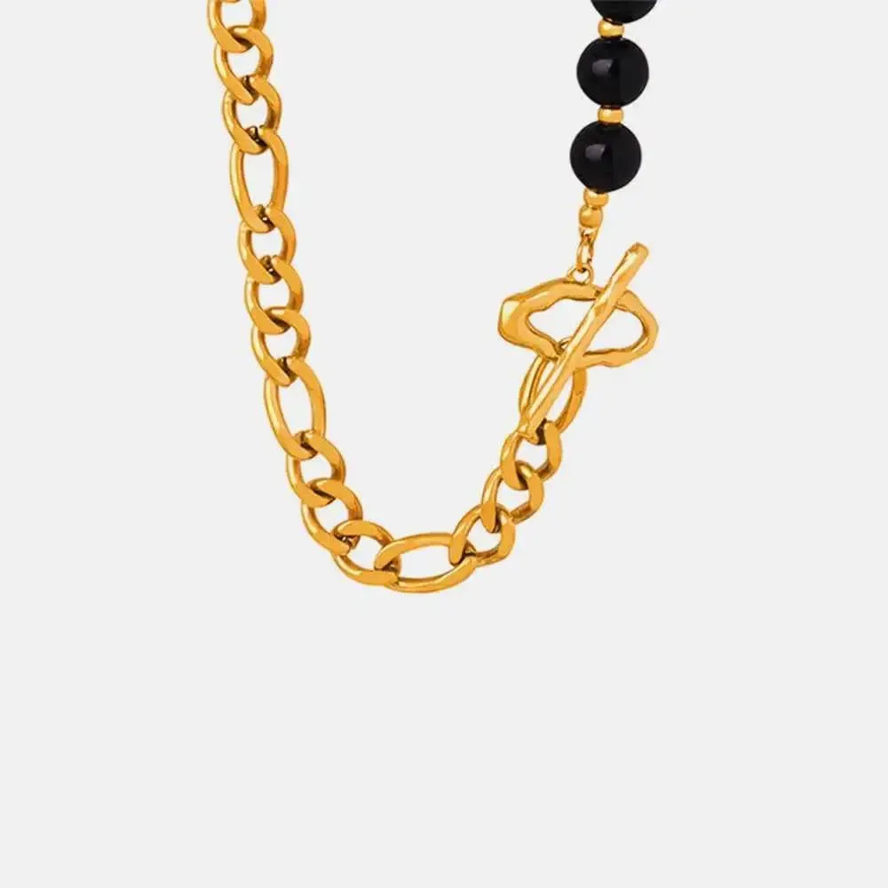 Statement Beaded Chain Necklace
