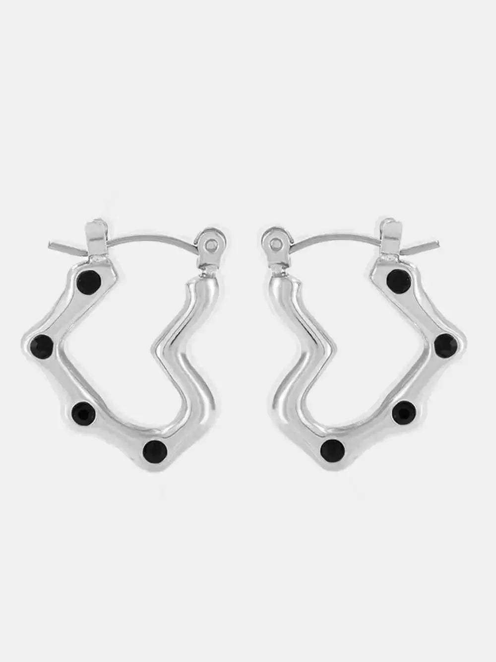 Modern Steel Heart-Shaped Studs
