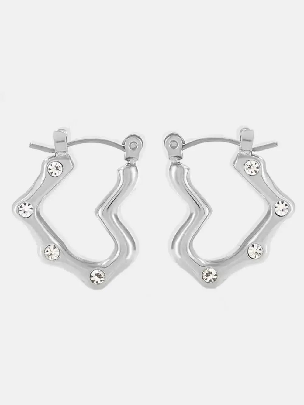 Modern Steel Heart-Shaped Studs