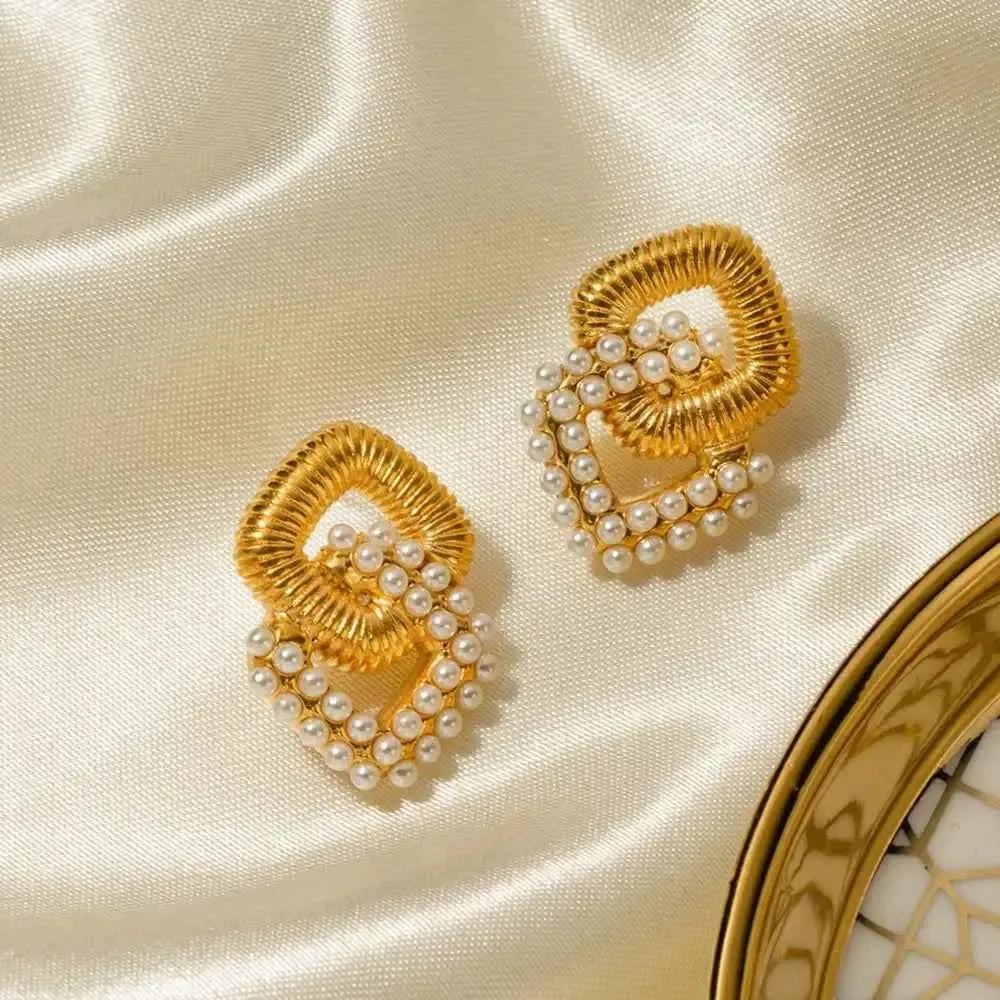 18K Gold-Plated Square Stud Earrings