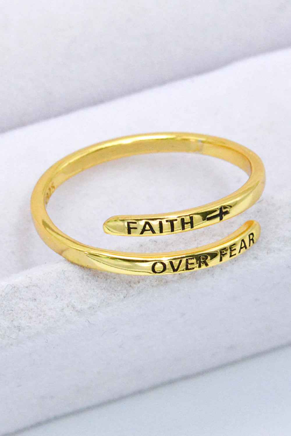 FAITH OVER FEAR Motivational Inspirational Ring