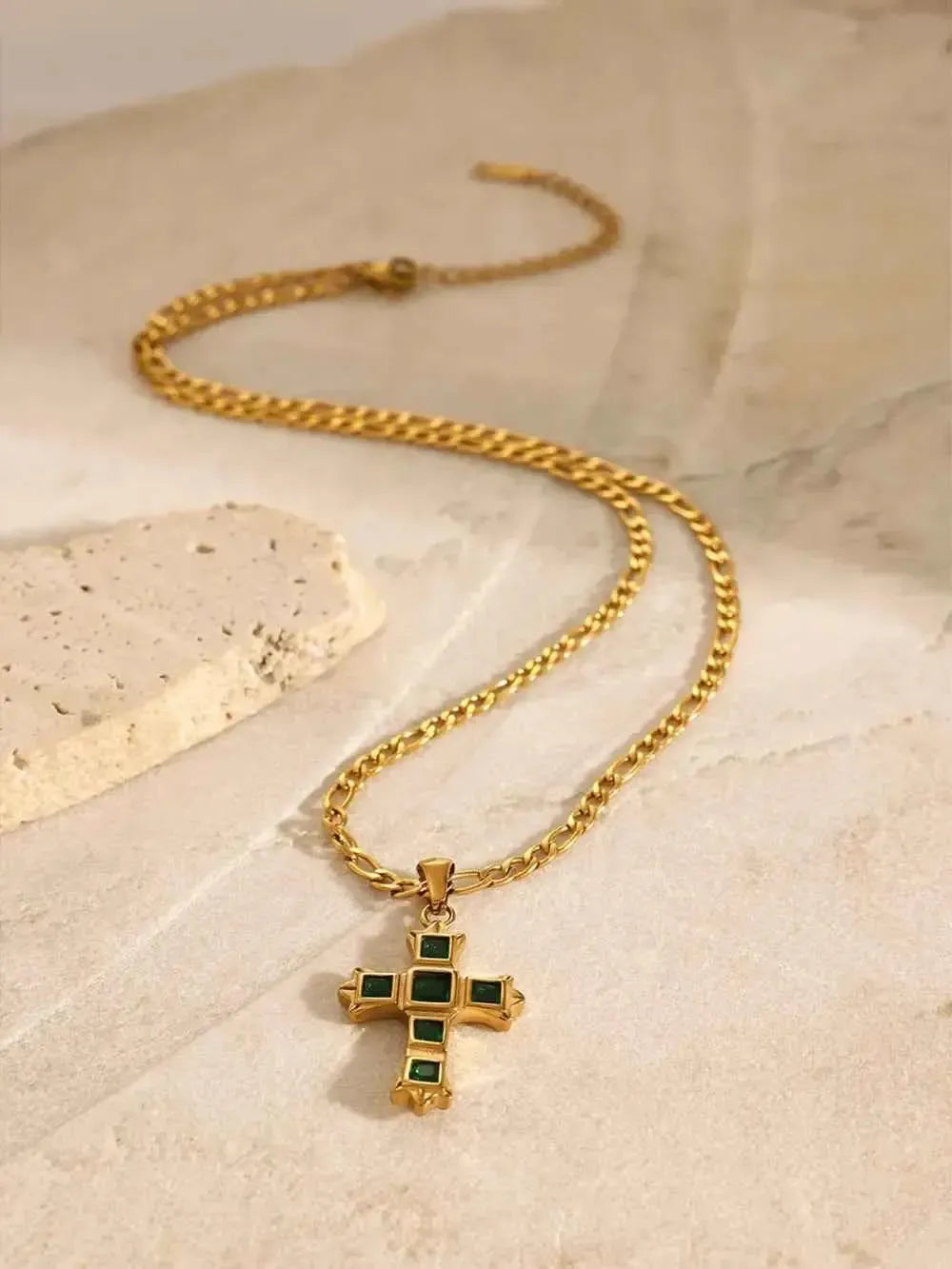 Sparkling Cross CZ Necklace Stainless