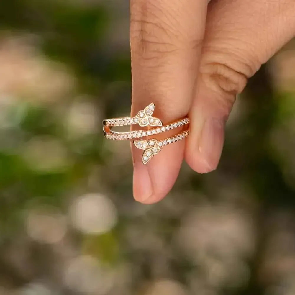 Butterfly Ring – 925 Silver Zircon Sparkle