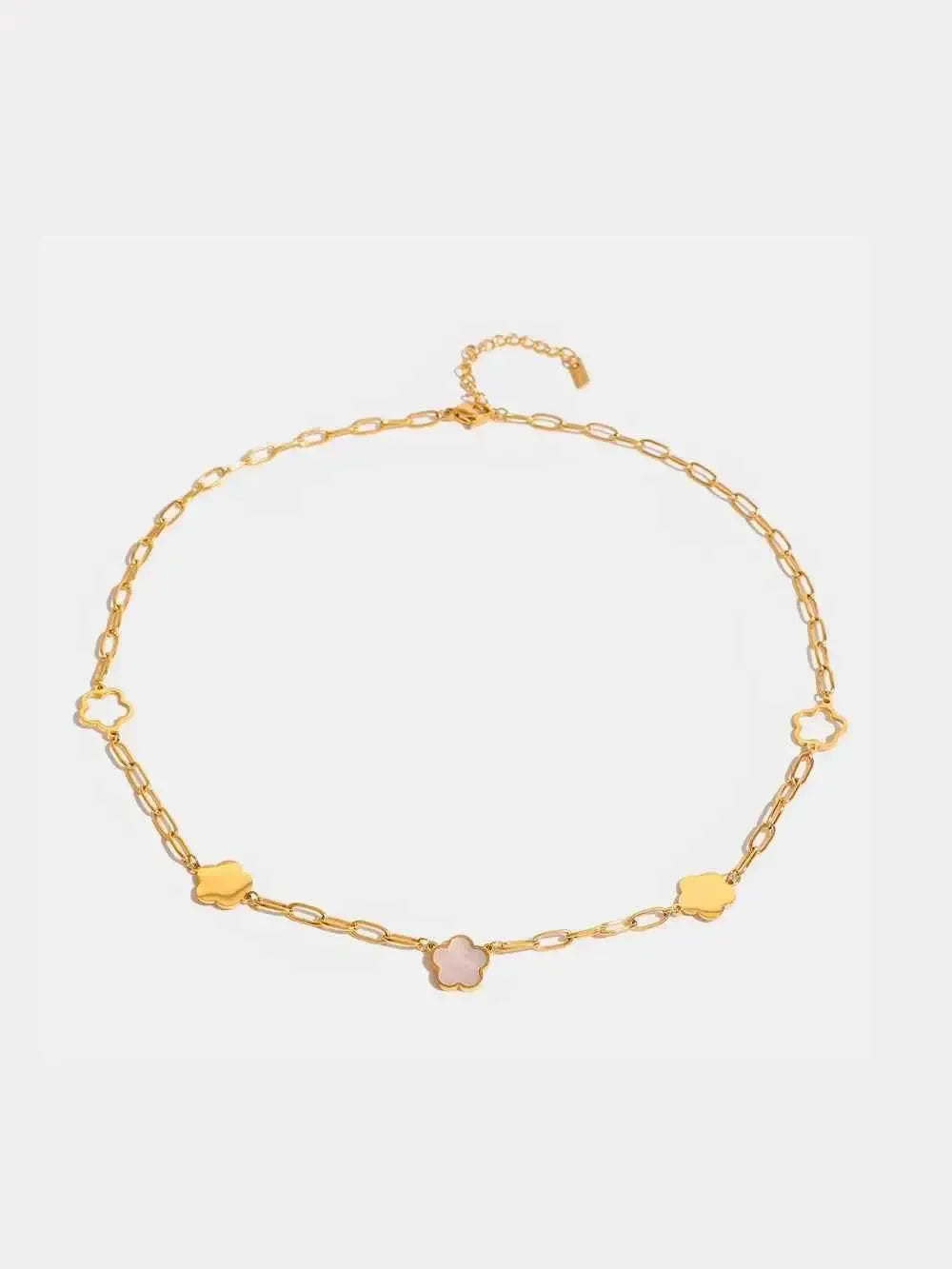 Mother‑of‑Pearl Flower Gold Necklace