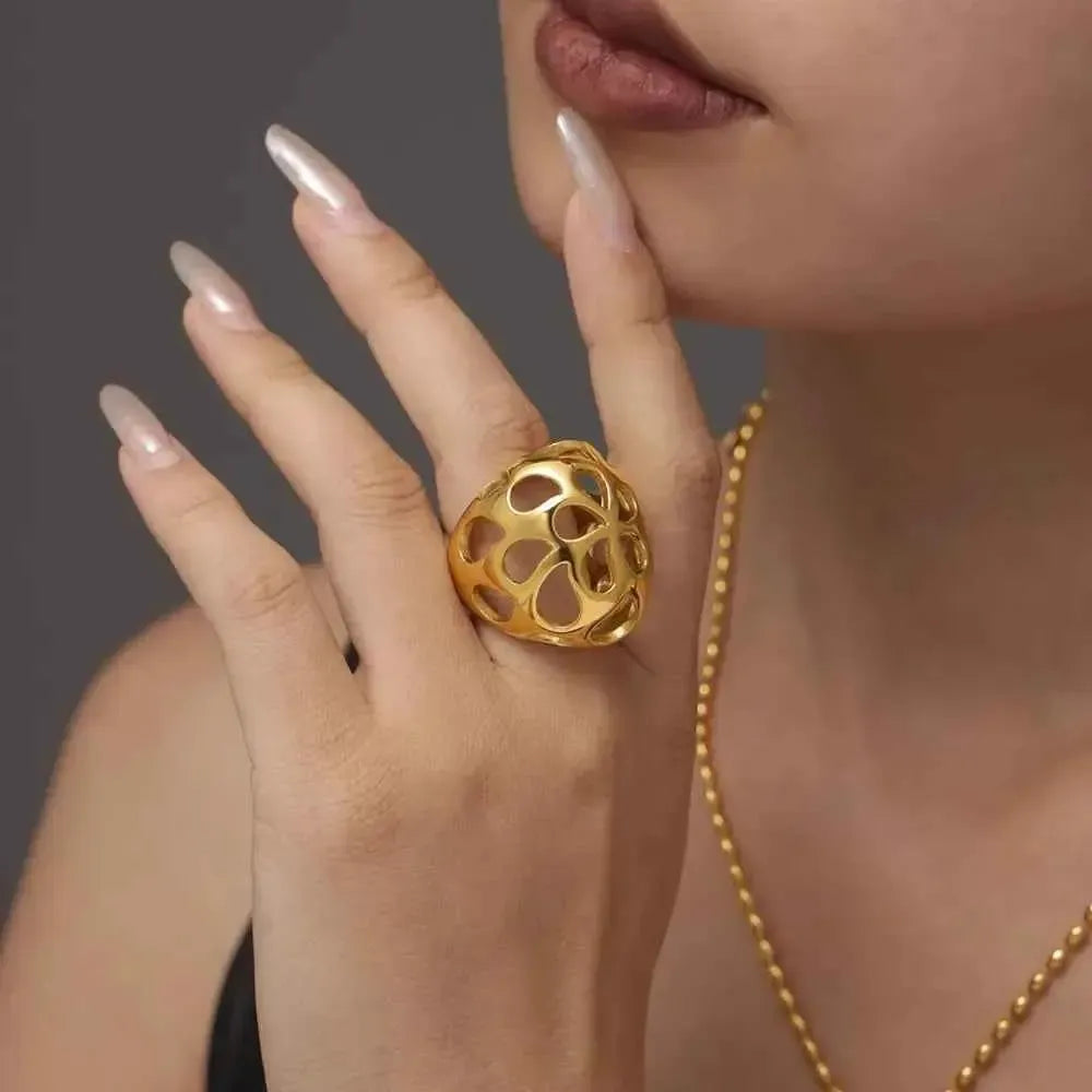 Stainless Steel Ring – Bold Cutout Style
