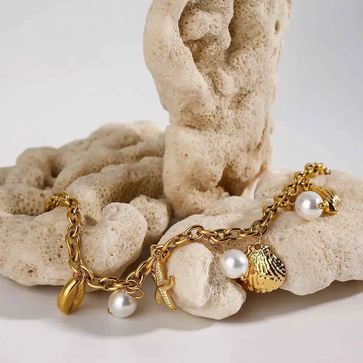 Ocean Theme Shell & Starfish Bracelet