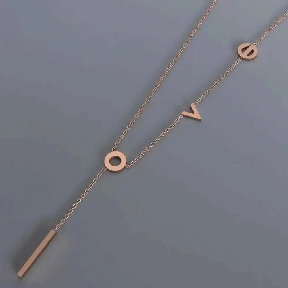 LOVE - Elegant Letter Charm Necklace