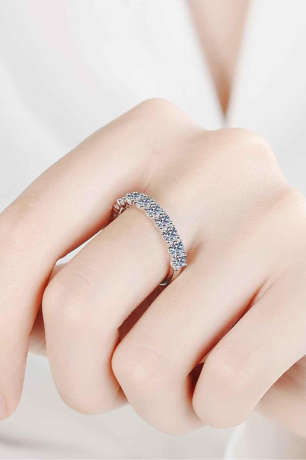 Dainty Moissanite Wedding Band