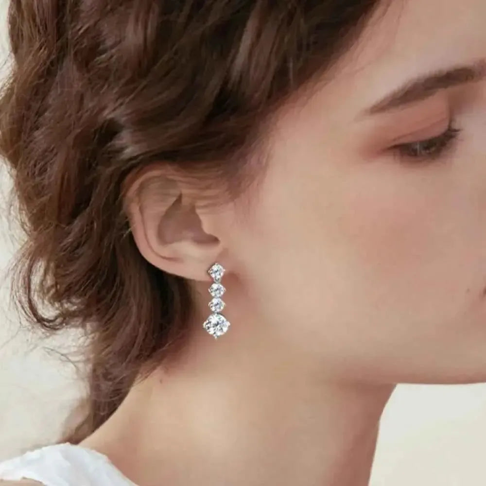 Elegant 925 Moissanite Stud Earrings